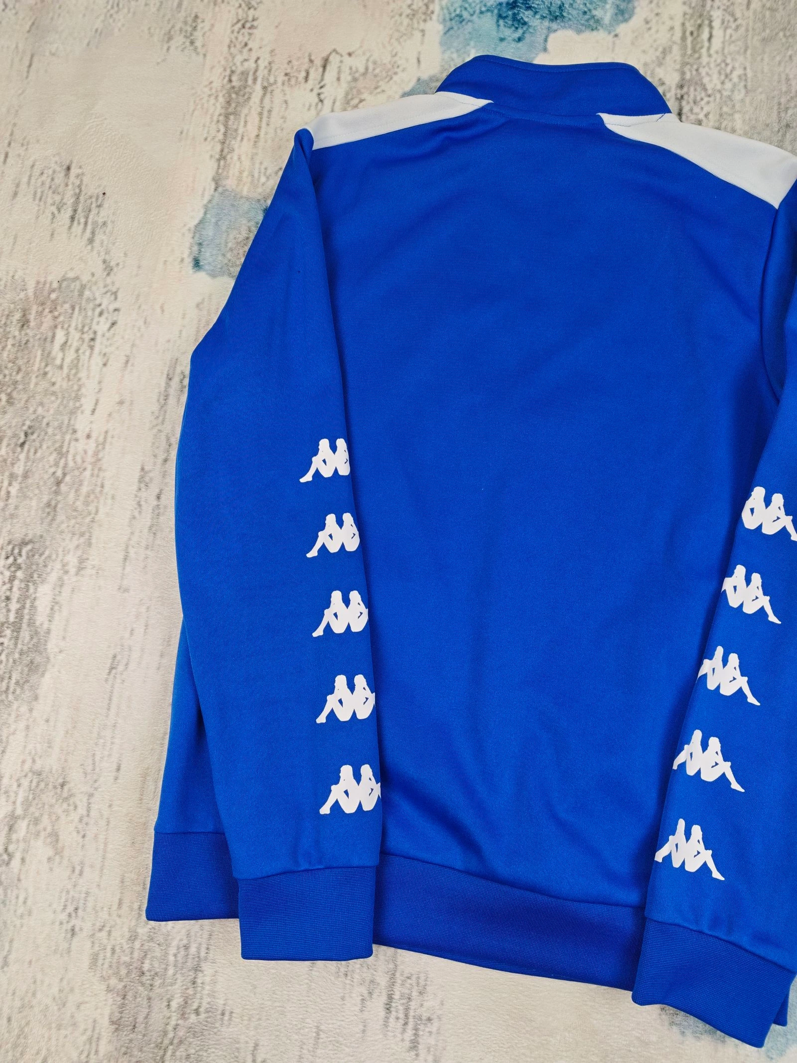 Jaqueta de treino Kappa Real Betis Football azul branco com zíper quarto tamanho G – photo 17